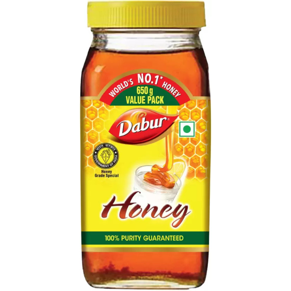 Dabur Honey, 100% Pure with No Sugar Adulteration 650g