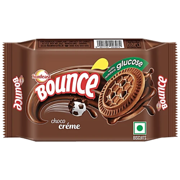 Sunfeast Bounce Choco Creme Biscuit 62g +2