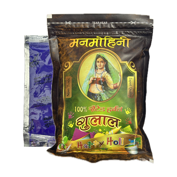 Manmohini 100% Herbal Blue Gulal - 100 g