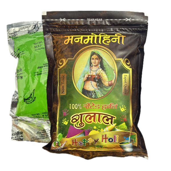 Manmohini 100% Herbal Green Gulal - 100gm
