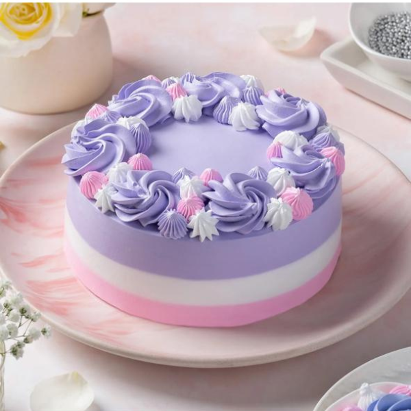 Purple Pink Strawberry Cake