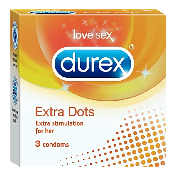 Durex Extra Dots Condom, (3 pieces)