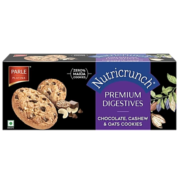 Nutricrunch Premium Digestives Chocolate, Cashew & Oats Cookies 75g