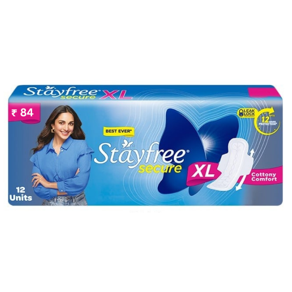 Stayfree Secure Cottony Soft Sanitary Pads XL - 12 Units