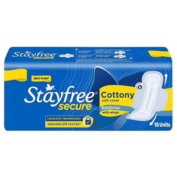 Stayfree Secure Cottony Soft Sanitary Pads - 18 Units