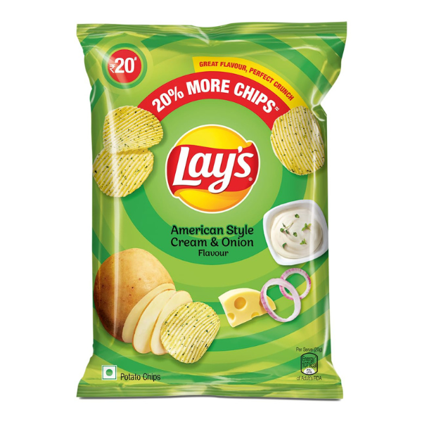 Lays American Style Cream & Onion Potato Chips 52.9 g