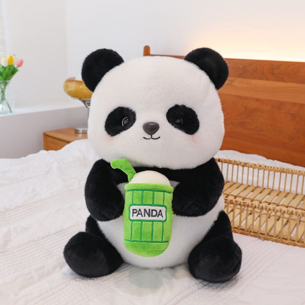 Cute Panda Soft Toy With Juice Cup - Premium Plush Teddy