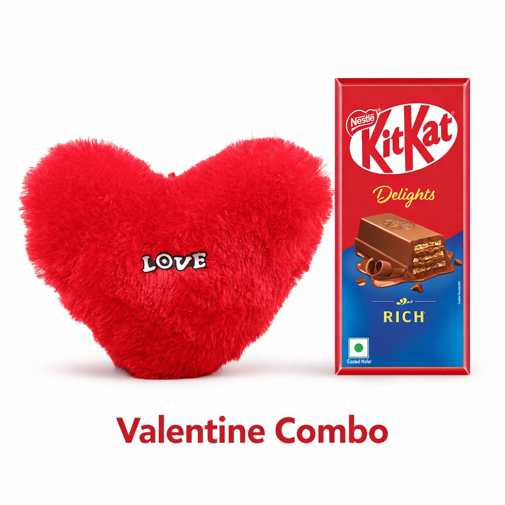 Red Heart Pillow + Nestle KitKat Delights Rich Coated Wafer
