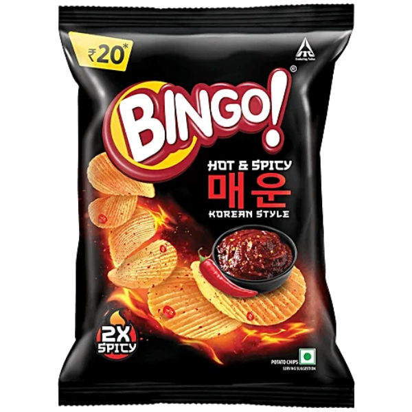Bingo Hot & Spicy Korean Style Potato Chips 44.8 g
