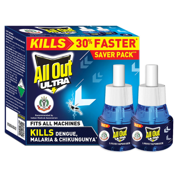 All Out Ultra Liquid Vaporizer Mosquito Killer Machine Refill (2 x 45 ml)