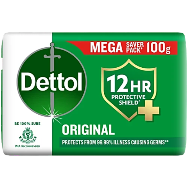 Dettol Original Bathing Soap Bar With 12 HR protective shield 100 g