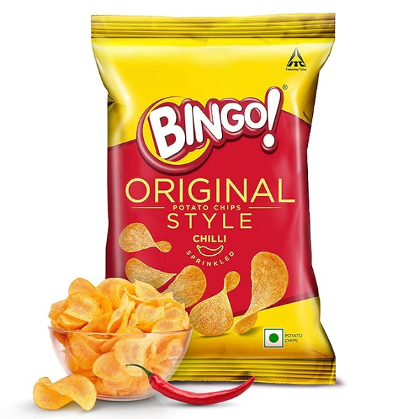 Bingo! Original Style Chilli Sprinkled - Flat Cut Spicy Potato Chips 90.7G