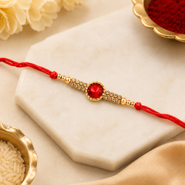 Red Stone Premium Rakhi (1 Piece)
