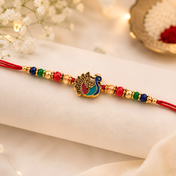 Peacock Pearl Rakhi (1 Piece)