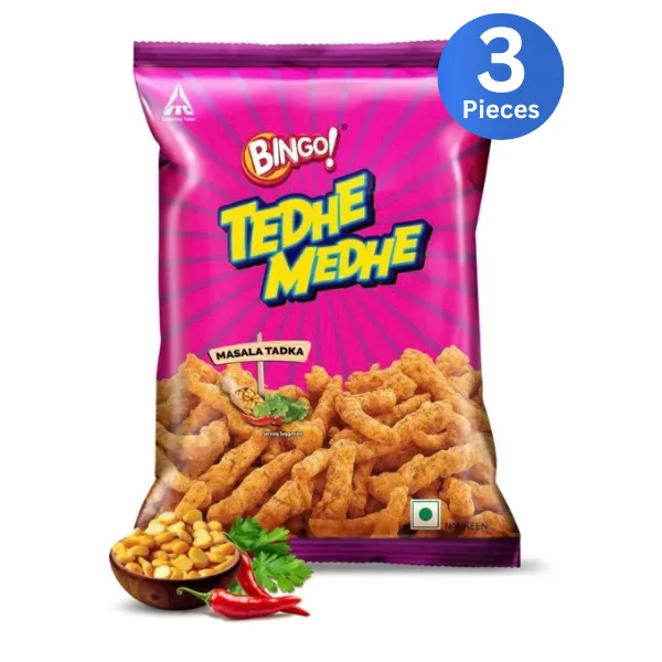 Bingo Tedhe Medhe Masala Tadka 80 g (Pack Of 3)