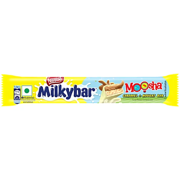 Nestle Milkybar Moosha Caramel + Nougat White Chocolate Bar, 38 g