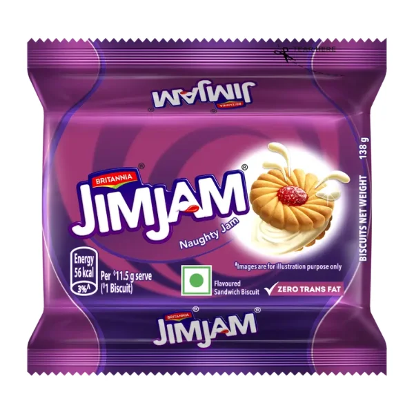 Britannia Jim Jam Sandwich Crème Biscuit 138 g